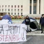 Università La Sapienza , Protesta degli studenti contro il caro affitti LaPresse